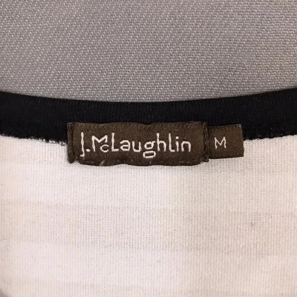 J McLaughlin Signature Tee Catalina Cloth Top Size Medium 3/4 Sleeve Nautical - Picture 8 of 15